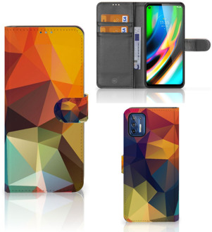 B2Ctelecom Leuk Hoesje Motorola Moto G9 Plus Smartphone Cover Polygon Color