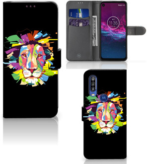 B2Ctelecom Leuk Hoesje Motorola One Action Lion Color