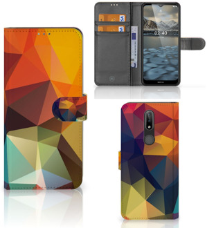 B2Ctelecom Leuk Hoesje Nokia 2.4 Smartphone Cover Polygon Color