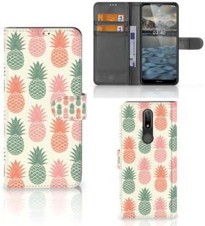 B2Ctelecom Leuk Hoesje Nokia 2.4 Smartphone Hoesje Ananas