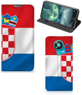 B2Ctelecom Leuk Hoesje Nokia 3.4 Smart Cover Kroatische Vlag