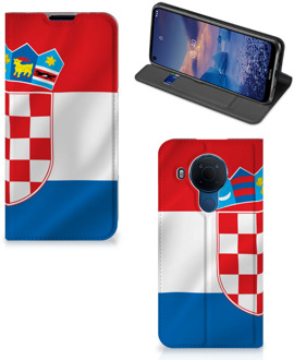 B2Ctelecom Leuk Hoesje Nokia 5.4 Smart Cover Kroatische Vlag