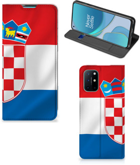 B2Ctelecom Leuk Hoesje OnePlus 8T Smart Cover Kroatische Vlag