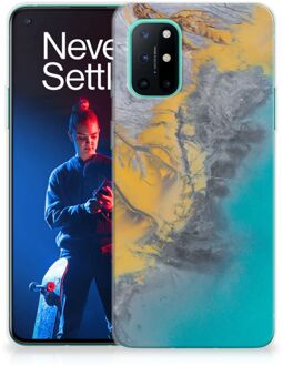 B2Ctelecom Leuk Hoesje OnePlus 8T Telefoonhoesje Marble Blue Gold