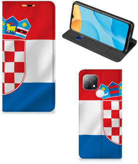 B2Ctelecom Leuk Hoesje OPPO A15 Smart Cover Kroatische Vlag