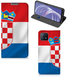 B2Ctelecom Leuk Hoesje OPPO A73 5G Smart Cover Kroatische Vlag