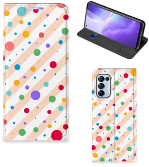 B2Ctelecom Leuk Hoesje OPPO Find X3 Lite Smart Cover Dots