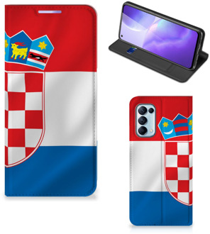 B2Ctelecom Leuk Hoesje OPPO Find X3 Lite Smart Cover Kroatische Vlag