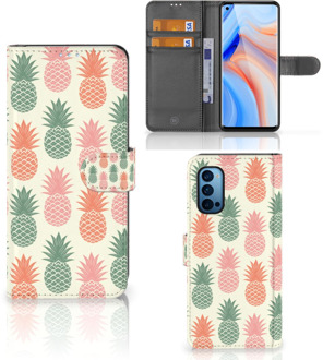 B2Ctelecom Leuk Hoesje OPPO Reno 4 Pro 5G Smartphone Hoesje Ananas