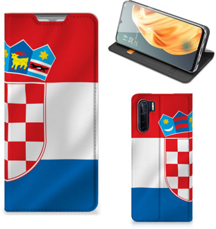 B2Ctelecom Leuk Hoesje OPPO Reno3 | A91 Smart Cover Kroatische Vlag