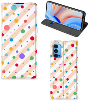 B2Ctelecom Leuk Hoesje OPPO Reno4 Pro 5G Smart Cover Dots