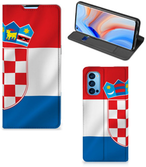 B2Ctelecom Leuk Hoesje OPPO Reno4 Pro 5G Smart Cover Kroatische Vlag