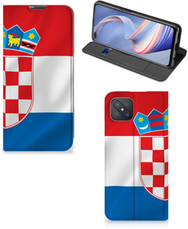 B2Ctelecom Leuk Hoesje OPPO Reno4 Z 5G Smart Cover Kroatische Vlag