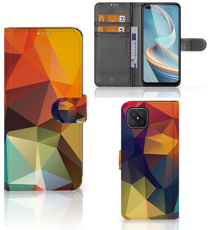 B2Ctelecom Leuk Hoesje OPPO Reno4 Z Smartphone Cover Polygon Color