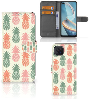 B2Ctelecom Leuk Hoesje OPPO Reno4 Z Smartphone Hoesje Ananas