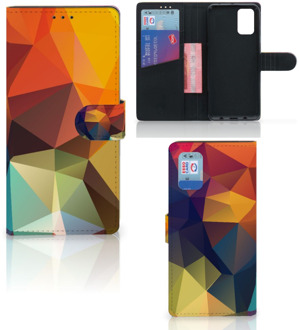 B2Ctelecom Leuk Hoesje Samsung Galaxy A02s Flip Cover Samsung M02s Smartphone Cover Polygon Color