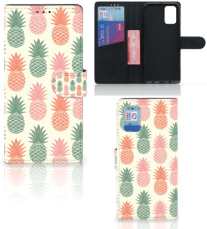 B2Ctelecom Leuk Hoesje Samsung Galaxy A02s Flip Cover Samsung M02s Smartphone Hoesje Ananas