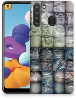 B2Ctelecom Leuk Hoesje Samsung Galaxy A21 Telefoonhoesje Spijkerbroeken