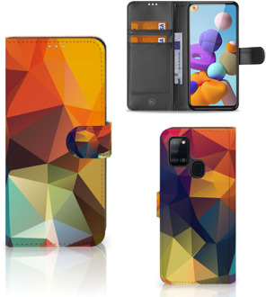 B2Ctelecom Leuk Hoesje Samsung Galaxy A21s Smartphone Cover Polygon Color