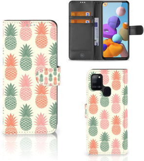 B2Ctelecom Leuk Hoesje Samsung Galaxy A21s Smartphone Hoesje Ananas