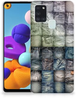 B2Ctelecom Leuk Hoesje Samsung Galaxy A21s Telefoonhoesje Spijkerbroeken