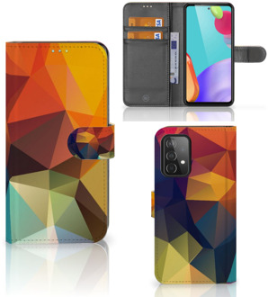 B2Ctelecom Leuk Hoesje Samsung Galaxy A52 Smartphone Cover Polygon Color Abstract