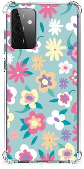 B2Ctelecom Leuk Hoesje Samsung Galaxy A72 4G/5G GSM Hoesje met doorzichtige rand Flower Power