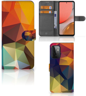 B2Ctelecom Leuk Hoesje Samsung Galaxy A72 Smartphone Cover Polygon Color