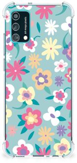 B2Ctelecom Leuk Hoesje Samsung Galaxy M02s | A02s GSM Hoesje met doorzichtige rand Flower Power