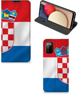 B2Ctelecom Leuk Hoesje Samsung Galaxy M02s | A02s Smart Cover Kroatische Vlag