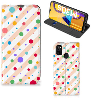 B2Ctelecom Leuk Hoesje Samsung Galaxy M21 Smart Cover Dots