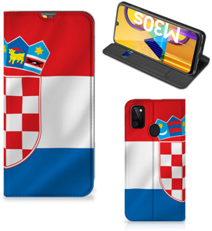 B2Ctelecom Leuk Hoesje Samsung Galaxy M21 Smart Cover Kroatische Vlag