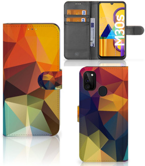 B2Ctelecom Leuk Hoesje Samsung Galaxy M21 Smartphone Cover Polygon Color