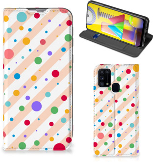 B2Ctelecom Leuk Hoesje Samsung Galaxy M31 Smart Cover Dots