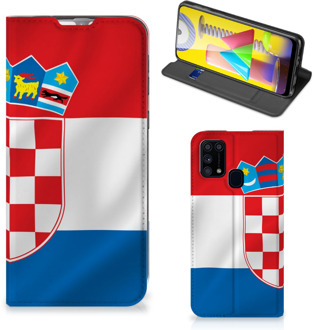 B2Ctelecom Leuk Hoesje Samsung Galaxy M31 Smart Cover Kroatische Vlag