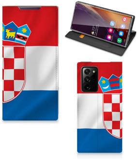 B2Ctelecom Leuk Hoesje Samsung Galaxy Note 20 Ultra Smart Cover Kroatische Vlag