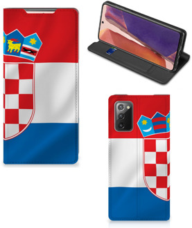 B2Ctelecom Leuk Hoesje Samsung Galaxy Note20 Smart Cover Kroatische Vlag