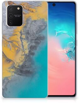 B2Ctelecom Leuk Hoesje Samsung Galaxy S10 Lite Telefoonhoesje Marble Blue Gold