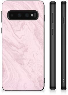 B2Ctelecom Leuk Hoesje Samsung Galaxy S10 Smartphone Hoesje met Zwarte rand Marble Pink