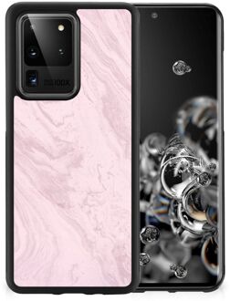 B2Ctelecom Leuk Hoesje Samsung Galaxy S20 Ultra Smartphone Hoesje met Zwarte rand Marble Pink