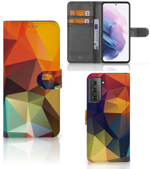 B2Ctelecom Leuk Hoesje Samsung Galaxy S21 Plus Smartphone Cover Polygon Color