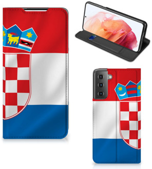 B2Ctelecom Leuk Hoesje Samsung Galaxy S21 Smart Cover Kroatische Vlag