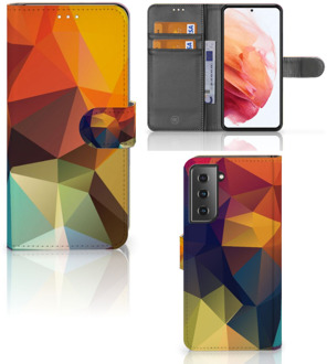 B2Ctelecom Leuk Hoesje Samsung Galaxy S21 Smartphone Cover Polygon Color