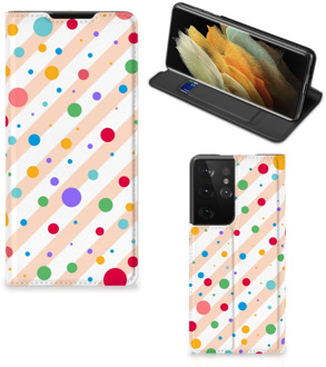 B2Ctelecom Leuk Hoesje Samsung Galaxy S21 Ultra Smart Cover Dots