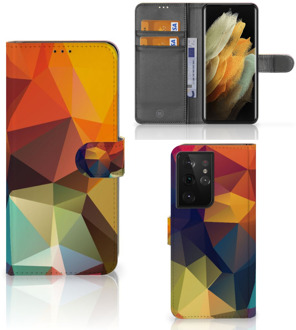 B2Ctelecom Leuk Hoesje Samsung Galaxy S21 Ultra Smartphone Cover Polygon Color