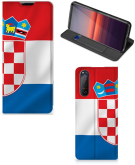 B2Ctelecom Leuk Hoesje Sony Xperia 5 II Smart Cover Kroatische Vlag