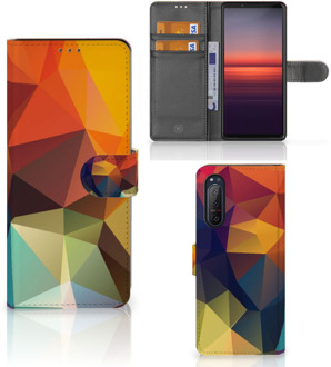 B2Ctelecom Leuk Hoesje Sony Xperia 5II Smartphone Cover Polygon Color