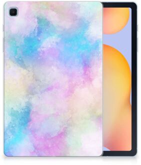 B2Ctelecom Leuk Siliconen Hoes Samsung Galaxy Tab S6 Lite Backcase Watercolor Light met doorzichte zijkanten