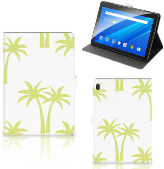 B2Ctelecom Leuk Tablethoesje Lenovo Tab E10 Hoes met Standaard Palmtrees