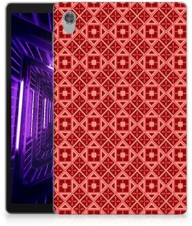 B2Ctelecom Leuk Tablethoesje Lenovo Tab M10 HD (2de generatie) TPU Siliconen Bumper Batik Red met doorzichte zijkanten